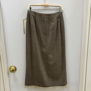 Elegant Brown Pinstripe Skirt